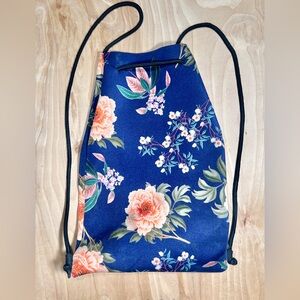 Triangl Neoprene Navy Floral Drawstring Backpack